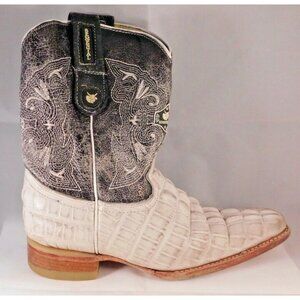 Semental Gray Alligator Print Leather Pointed Toe Cowboy Boots Youth Size 13
